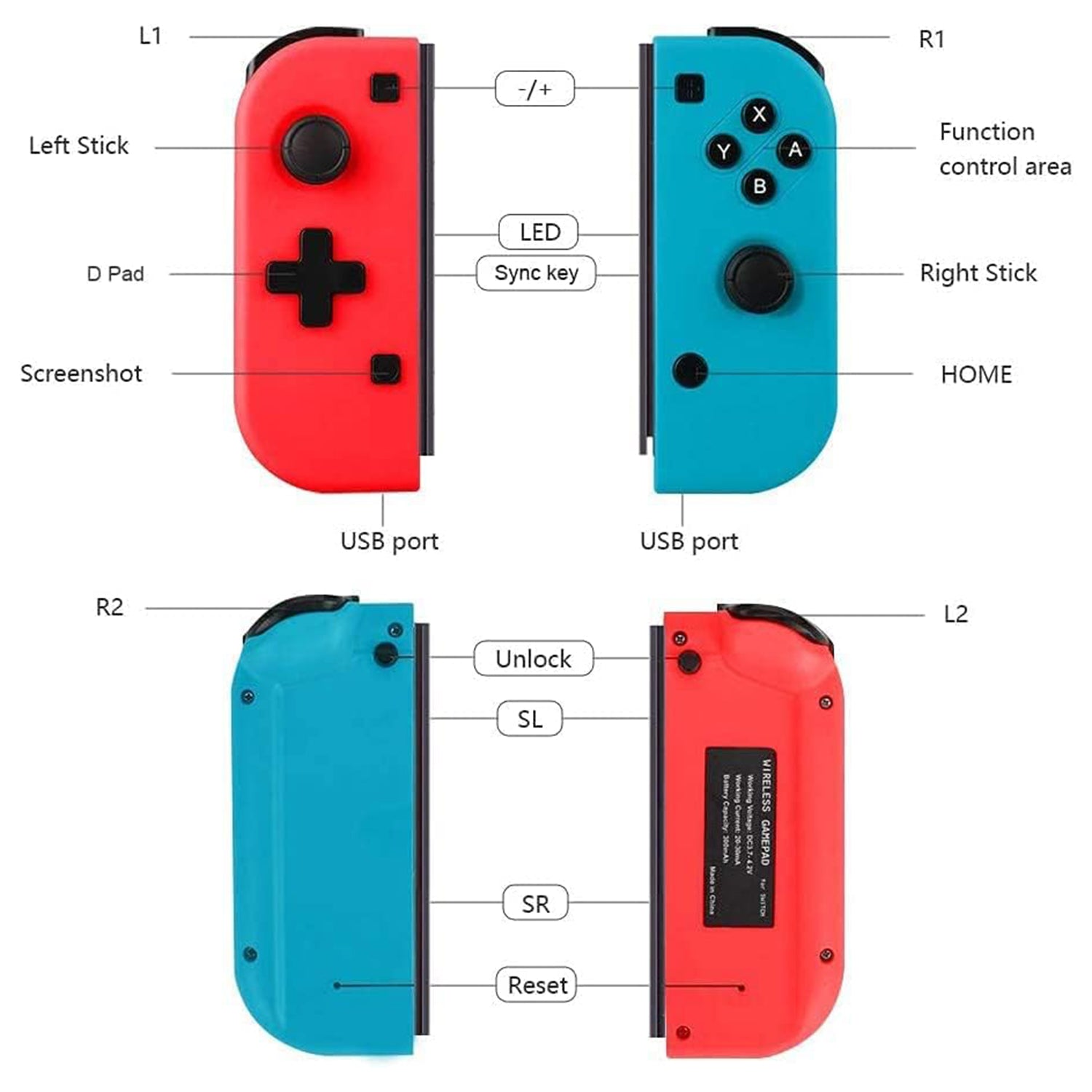 8578s-Swicth 1Pair Left / Right Controller for Nintendo Switch Game Console Portable Wireless Bluetooth Gamepad 8578s-Swicth 1Pair Left / Right Controller for Nintendo Switch Game Console Portable Wireless Bluetooth Gamepad